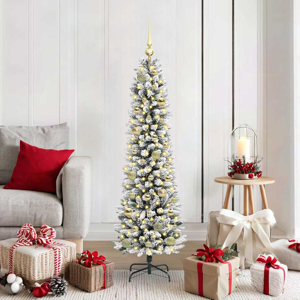 Künstlicher Weihnachtsbaum mit 150 LEDs mit Ständer Weiß 150 cm