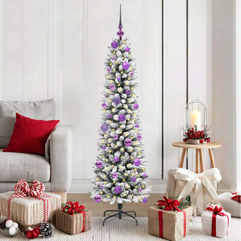 Künstlicher Weihnachtsbaum mit 150 LEDs mit Ständer Weiß 150 cm
