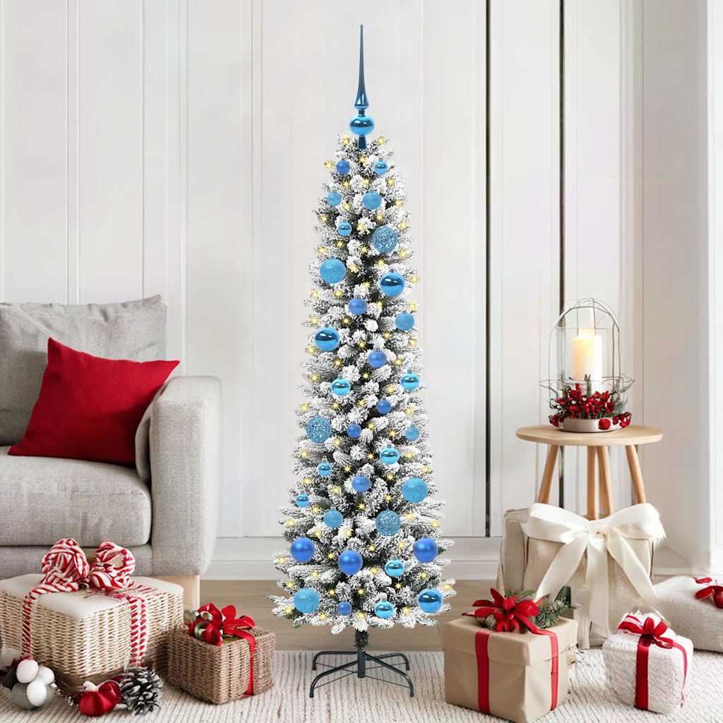 Künstlicher Weihnachtsbaum mit 150 LEDs mit Ständer Weiß 150 cm