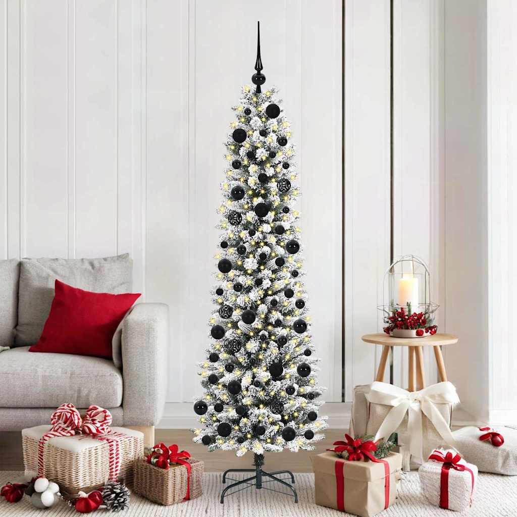Künstlicher Weihnachtsbaum mit 300 LEDs mit Ständer Weiß 180 cm