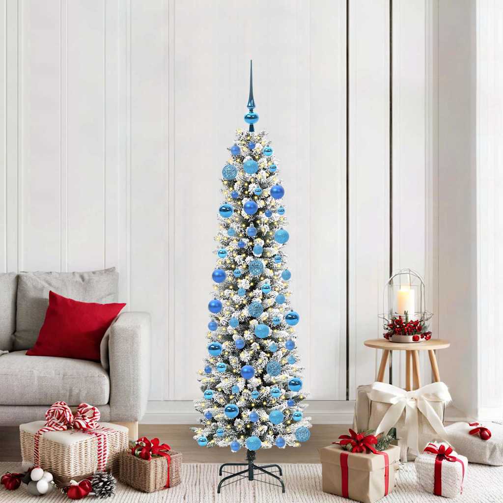Künstlicher Weihnachtsbaum mit 300 LEDs mit Ständer Weiß 180 cm