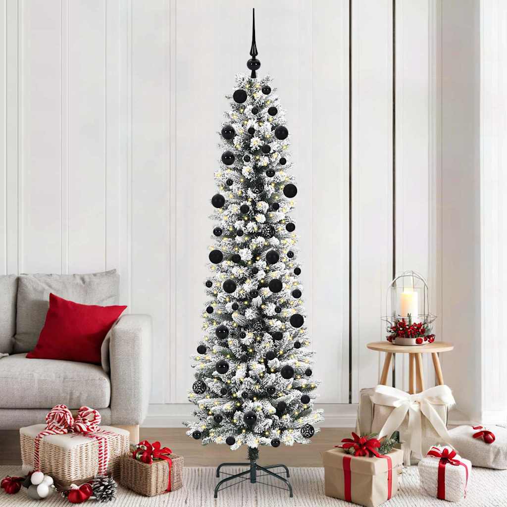 Künstlicher Weihnachtsbaum mit 300 LEDs mit Ständer Weiß 210 cm