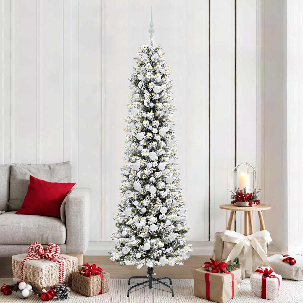 Künstlicher Weihnachtsbaum mit 300 LEDs mit Ständer Weiß 210 cm