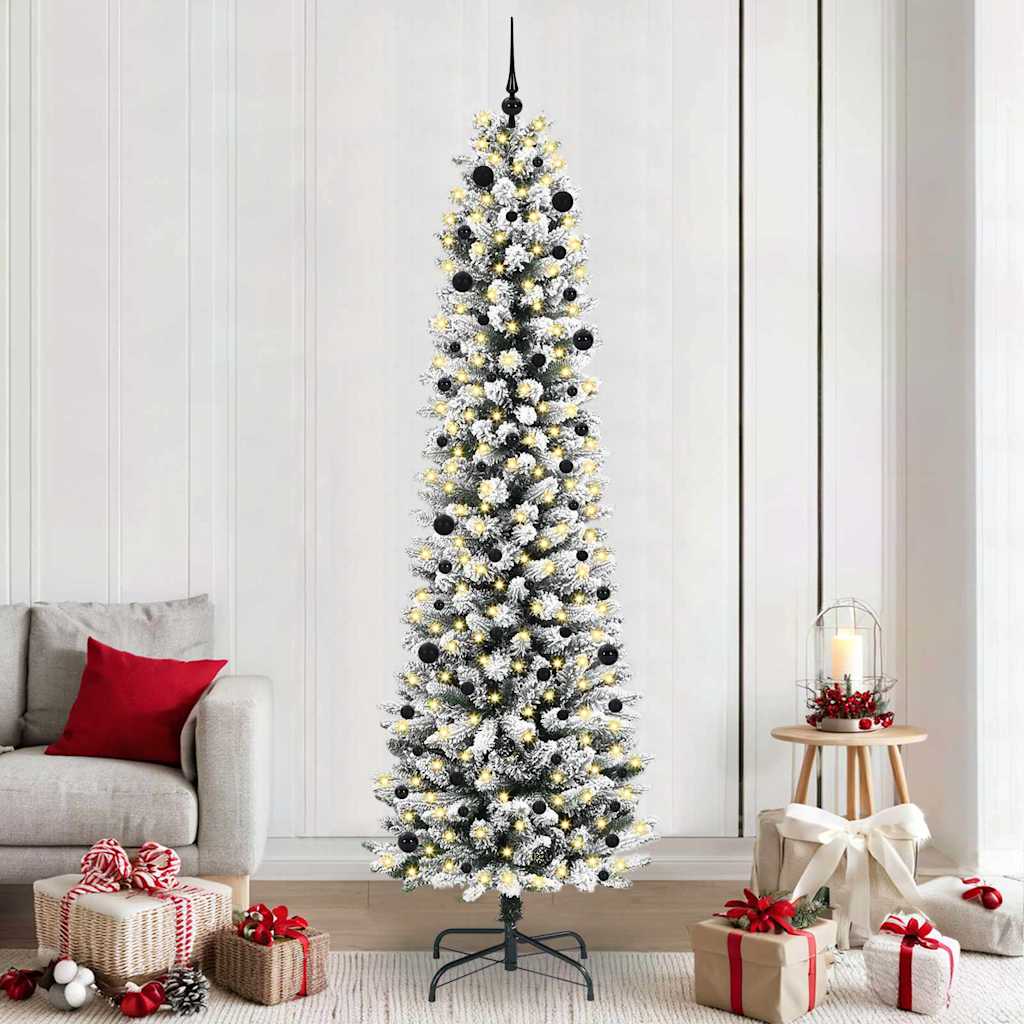 Künstlicher Weihnachtsbaum mit 300 LEDs mit Ständer Weiß 240 cm