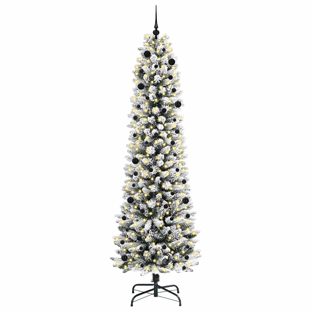 Künstlicher Weihnachtsbaum mit 300 LEDs mit Ständer Weiß 240 cm