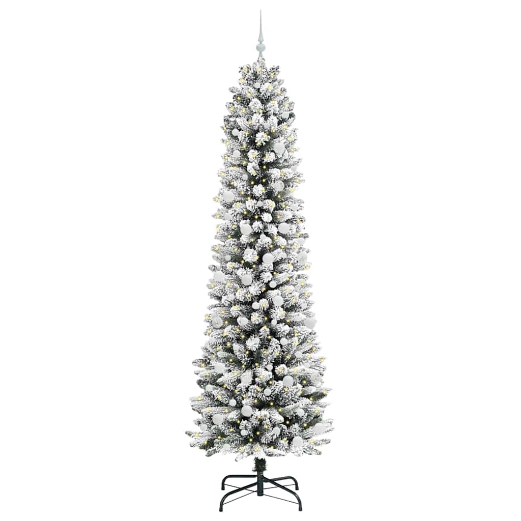 Künstlicher Weihnachtsbaum mit 300 LEDs mit Ständer Weiß 240 cm