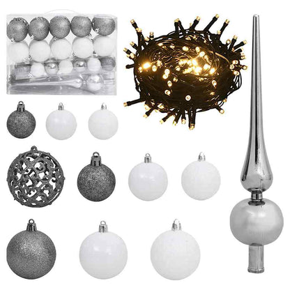Künstlicher beleuchteter Weihnachtsbaum mit Kugel-Set 120 cm