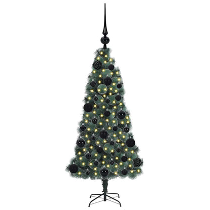 Künstlicher vorbeleuchteter Weihnachtsbaum mit Kugelset 120 cm