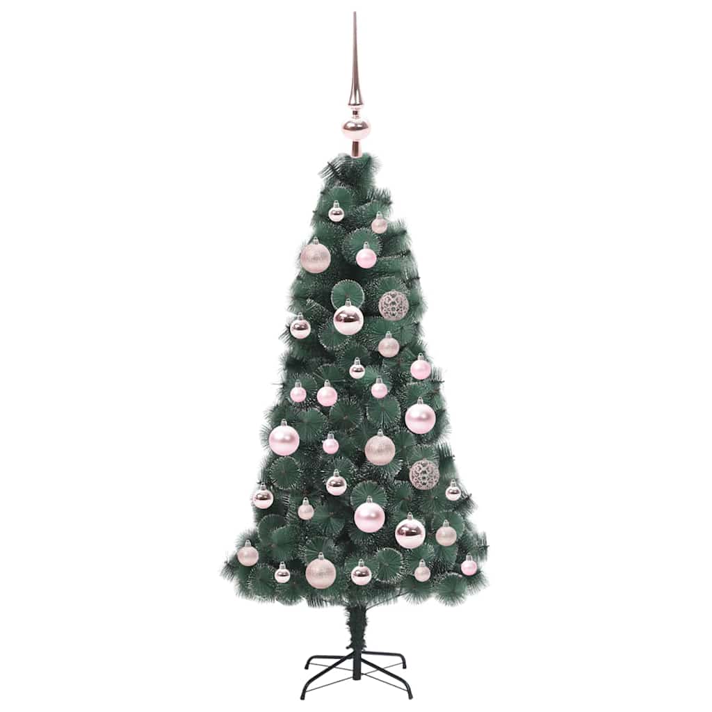 Künstlicher vorbeleuchteter Weihnachtsbaum mit Kugelset 120 cm