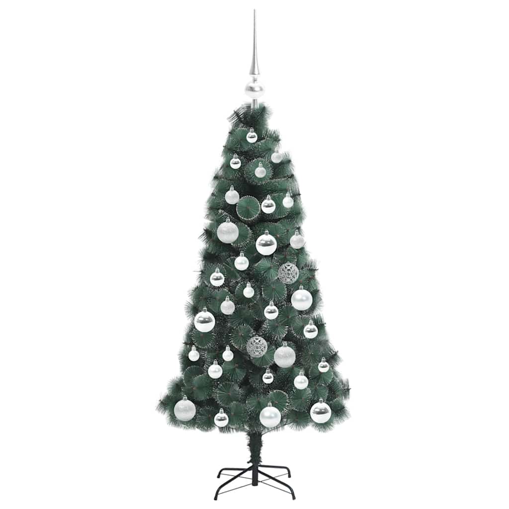 Künstlicher vorbeleuchteter Weihnachtsbaum mit Kugelset 120 cm
