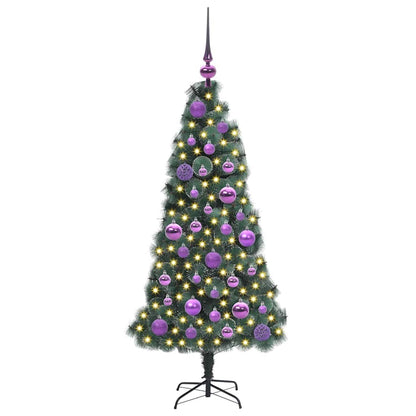 Künstlicher vorbeleuchteter Weihnachtsbaum mit Kugelset 120 cm