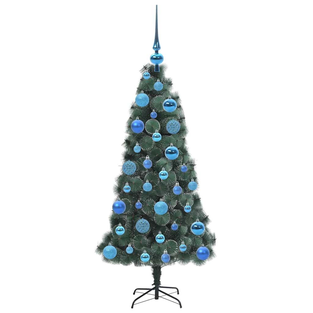 Künstlicher vorbeleuchteter Weihnachtsbaum mit Kugelset 120 cm