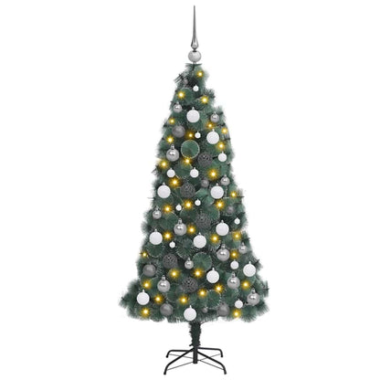 Künstlicher vorbeleuchteter Weihnachtsbaum mit Ball-Set 150 cm