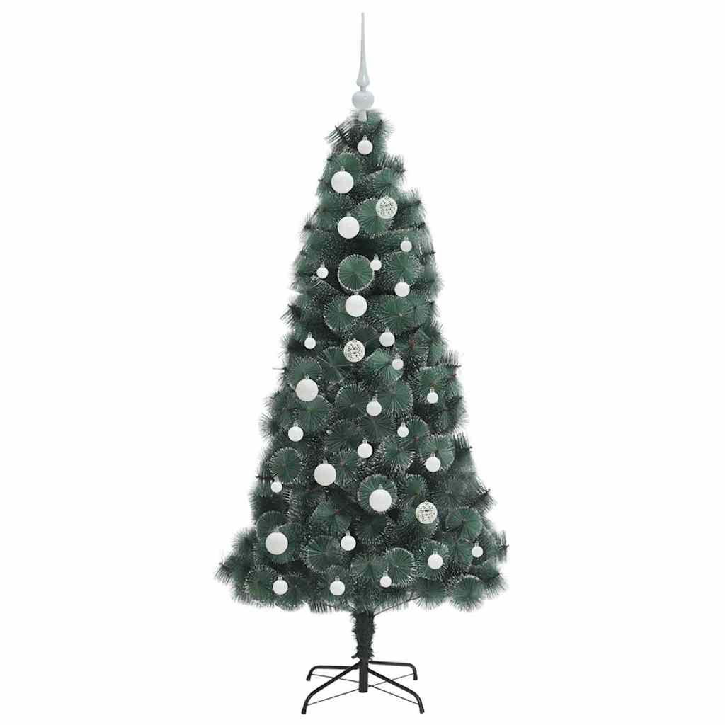 Künstlicher vorbeleuchteter Weihnachtsbaum mit Kugelset 150 cm