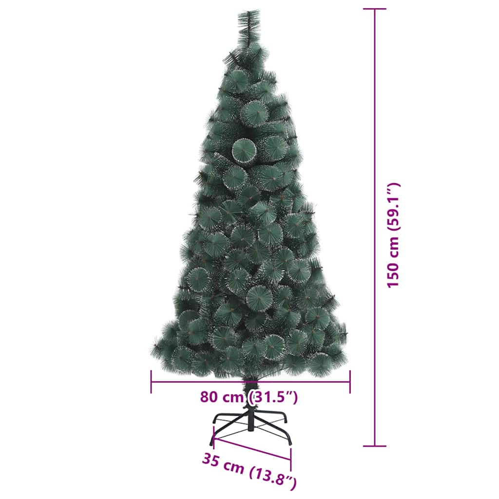 Künstlicher vorbeleuchteter Weihnachtsbaum mit Kugelset 150 cm