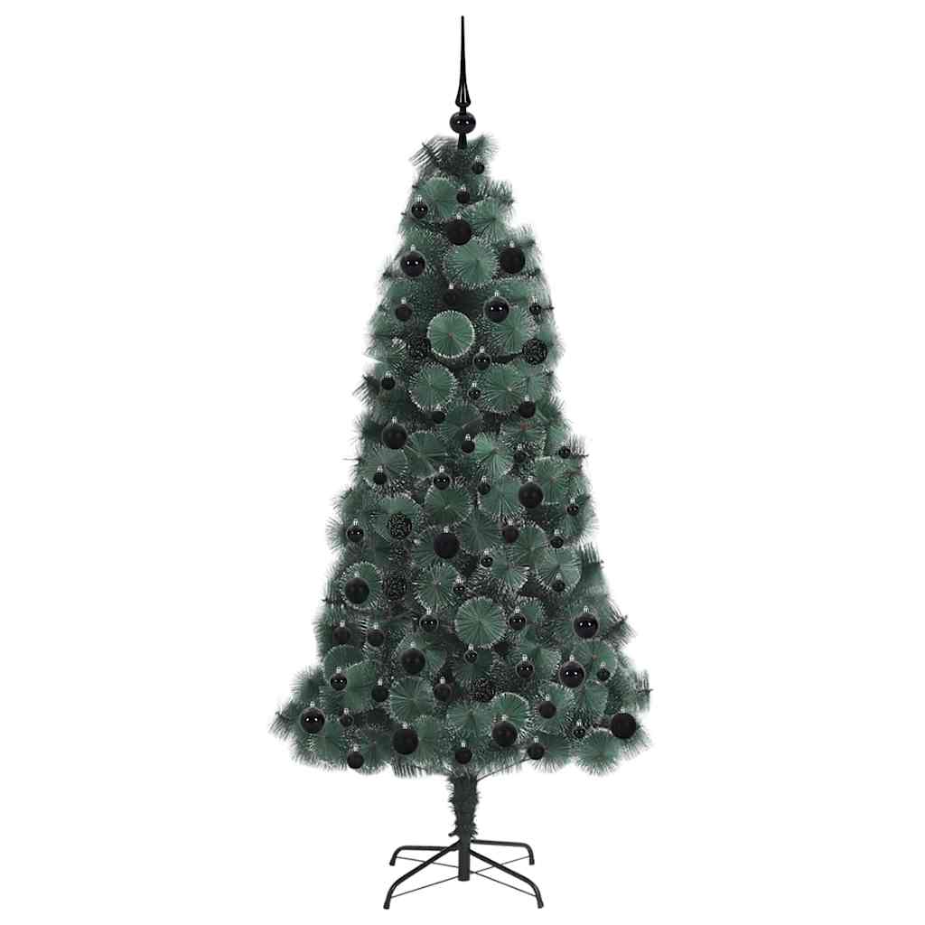 Künstlicher vorbeleuchteter Weihnachtsbaum mit Kugelset 180 cm