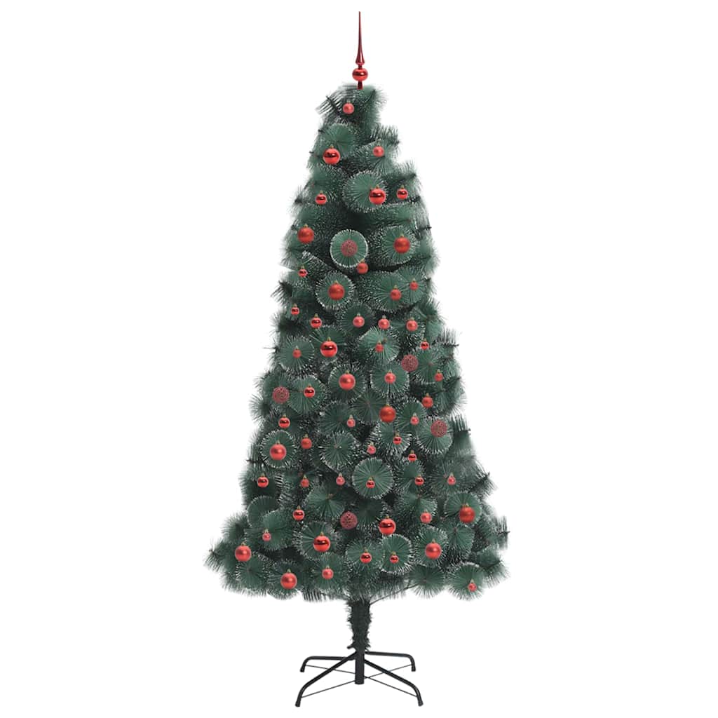 Künstlicher vorbeleuchteter Weihnachtsbaum mit Kugelset Grün