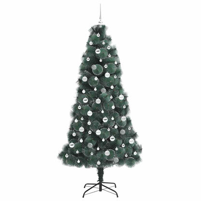 Künstlicher vorbeleuchteter Weihnachtsbaum mit Kugelset Grün