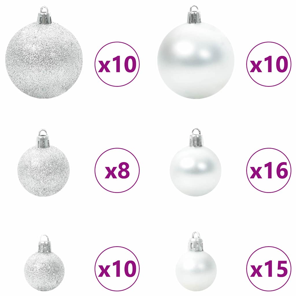 Künstlicher vorbeleuchteter Christbaum mit Baumanhänger-Set
