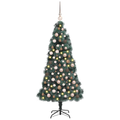 Kunstlicher vorbeleuchteter Weihnachtsbaum mit Kugelsatz 240 cm