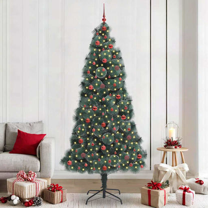 Künstlicher vorbeleuchteter Weihnachtsbaum mit Kugelset Grün