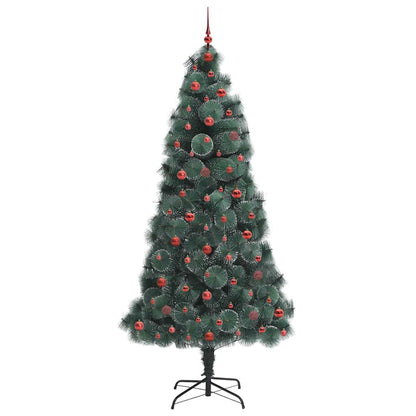 Künstlicher vorbeleuchteter Weihnachtsbaum mit Kugelset Grün
