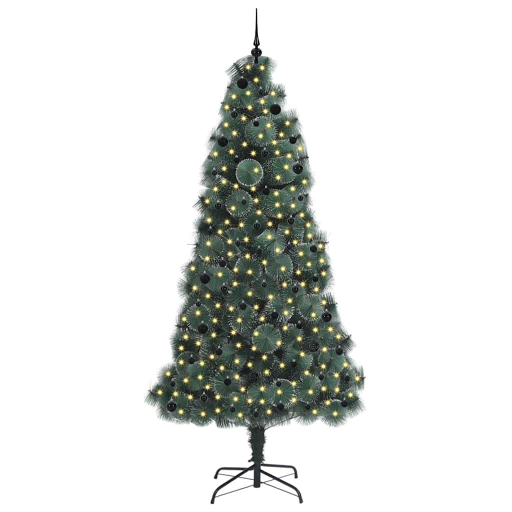 Künstlicher vorbeleuchteter Weihnachtsbaum mit Kugelset 240 cm