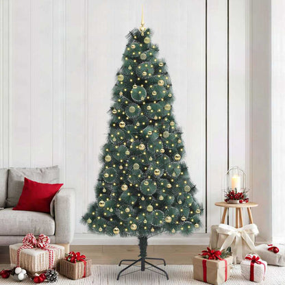 Künstlicher vorbeleuchteter Weihnachtsbaum mit Kugelset Grün