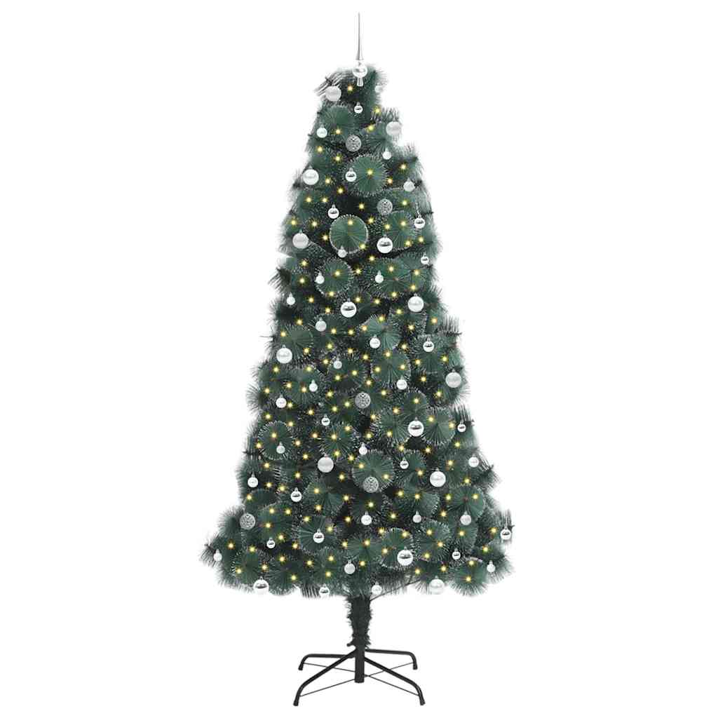 Künstlicher vorbeleuchteter Weihnachtsbaum mit Kugelset Grün