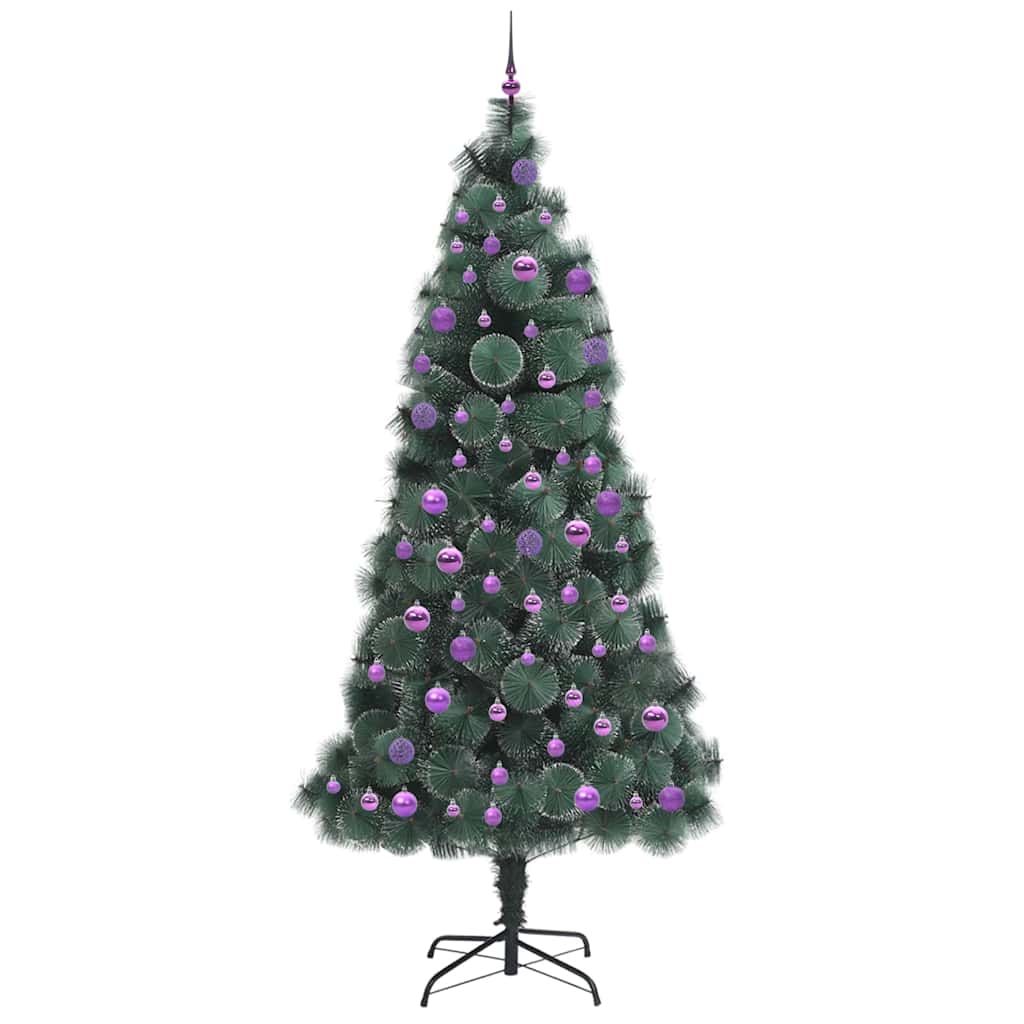 Künstlicher vorbeleuchteter Weihnachtsbaum mit Kugelset 240 cm