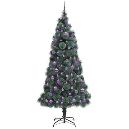 Künstlicher vorbeleuchteter Weihnachtsbaum mit Kugelset 240 cm