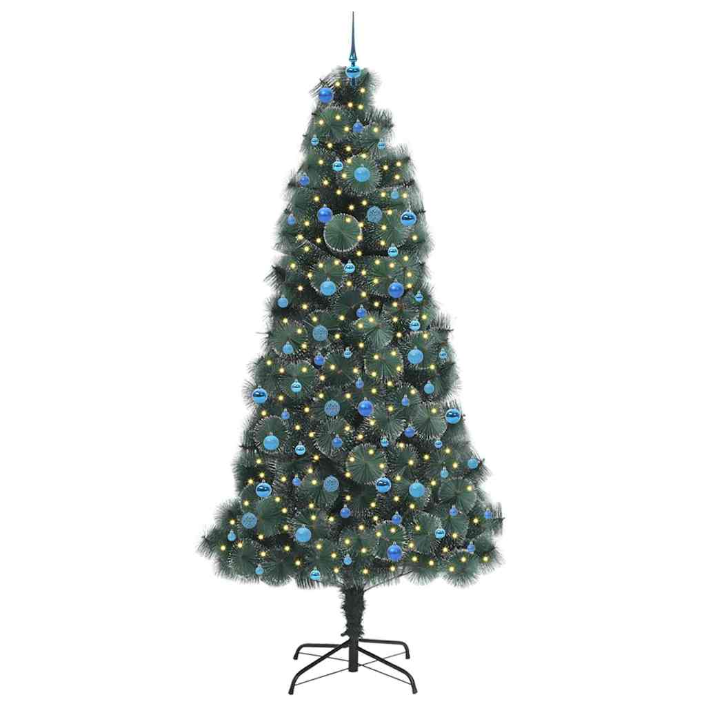 Künstlicher vorbeleuchteter Weihnachtsbaum mit Kugelset 240 cm