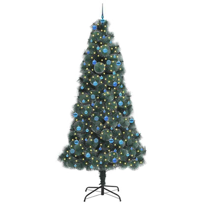 Künstlicher vorbeleuchteter Weihnachtsbaum mit Kugelset 240 cm