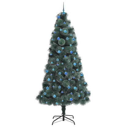 Künstlicher vorbeleuchteter Weihnachtsbaum mit Kugelset 240 cm