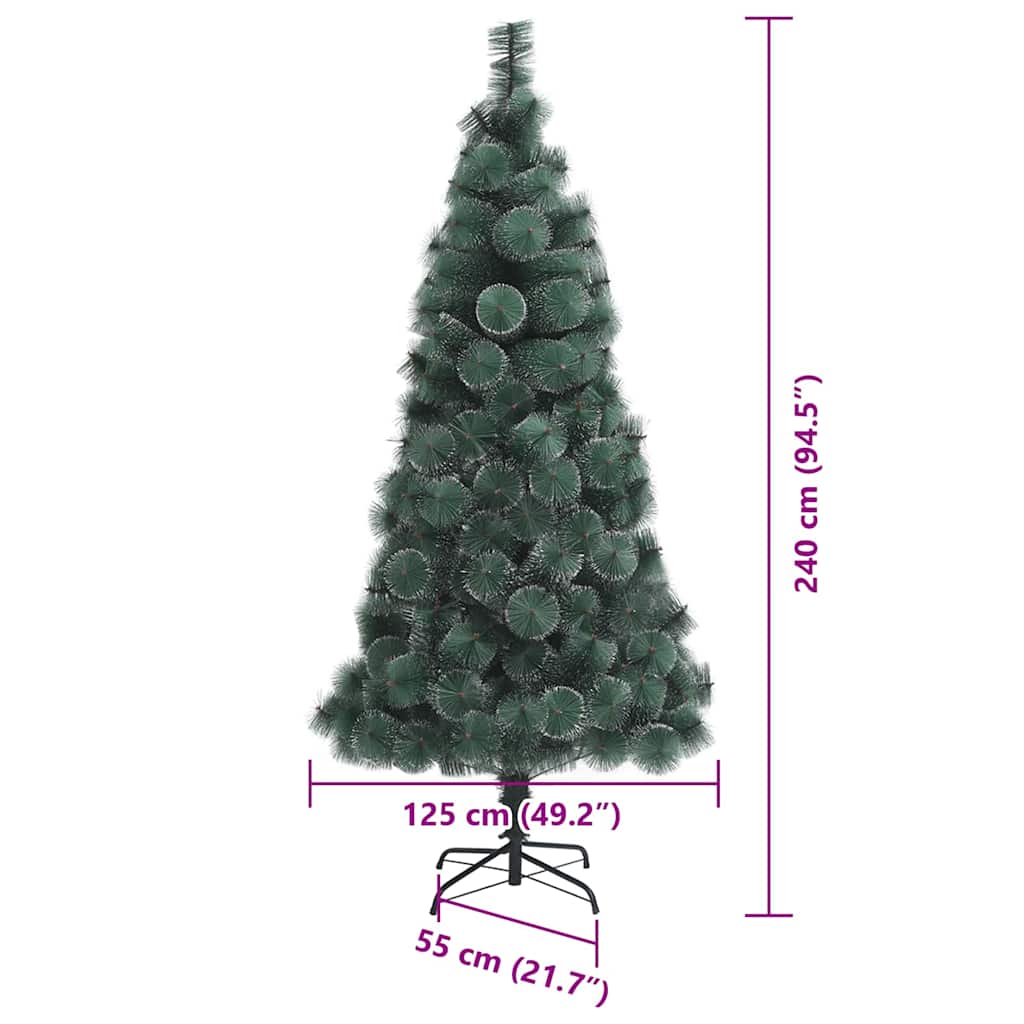 Künstlicher vorbeleuchteter Weihnachtsbaum mit Kugelset 240 cm