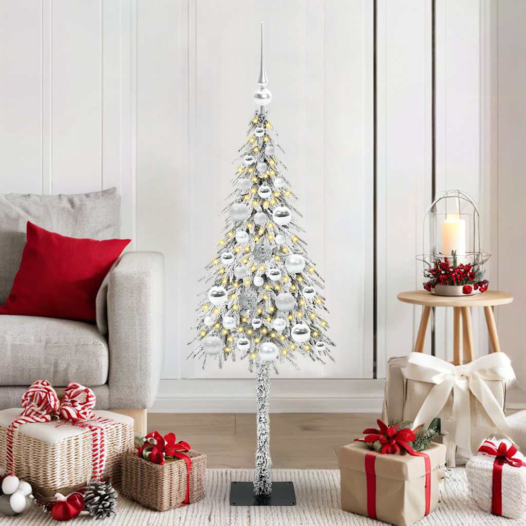Weihnachtsbaum mit 150 LEDs Weiß 120 cm PE und Stahl