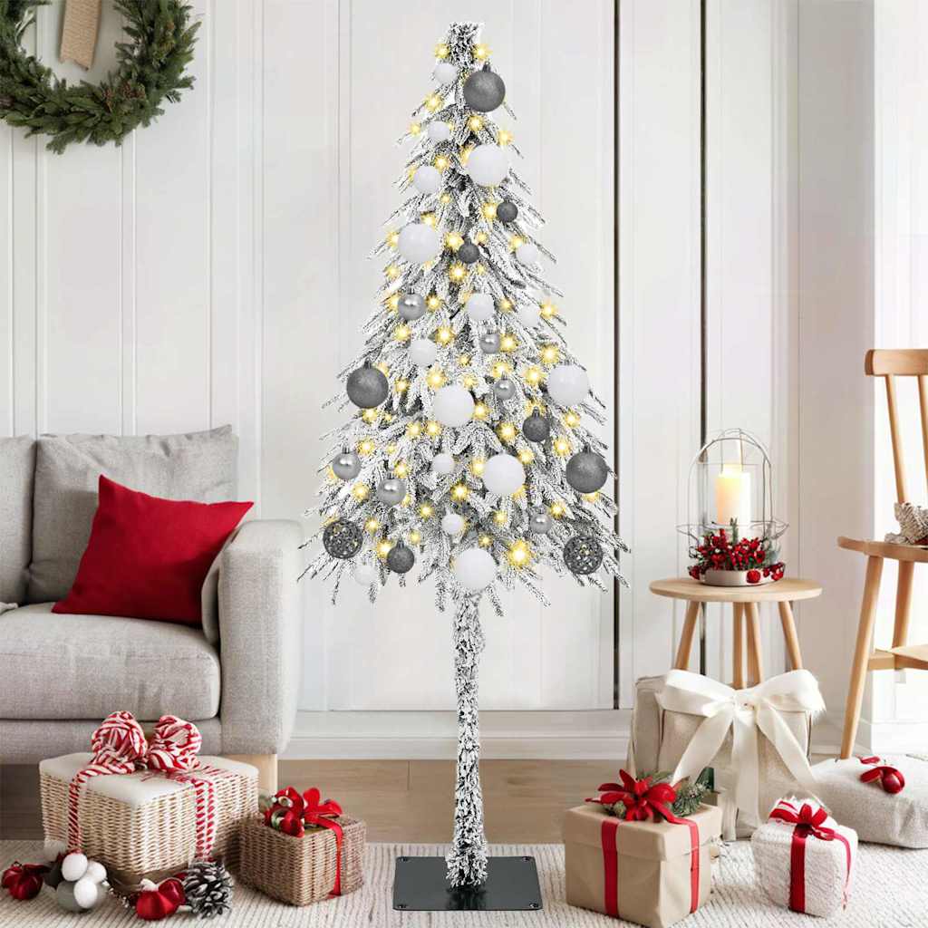 Weihnachtsbaum mit 150 LEDs Weiß 150 cm PE und Stahl