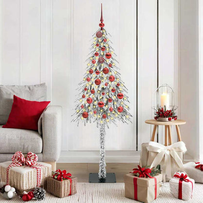 Weihnachtsbaum mit 150 LEDs Weiß 150 cm PE und Stahl
