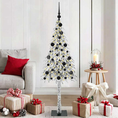 Weihnachtsbaum mit 150 LEDs Weiß 150 cm PE und Stahl