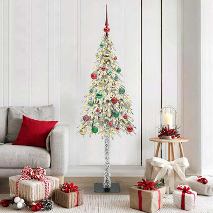 Weihnachtsbaum mit 150 LEDs Weiß 150 cm PE und Stahl
