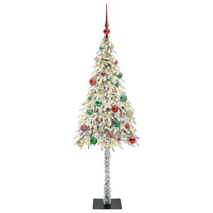 Weihnachtsbaum mit 150 LEDs Weiß 150 cm PE und Stahl