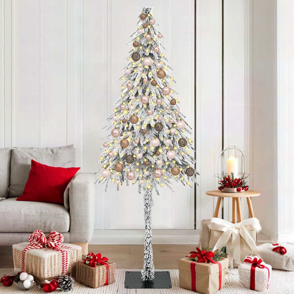 Weihnachtsbaum mit 300 LEDs Weiß 180 cm PE und Stahl