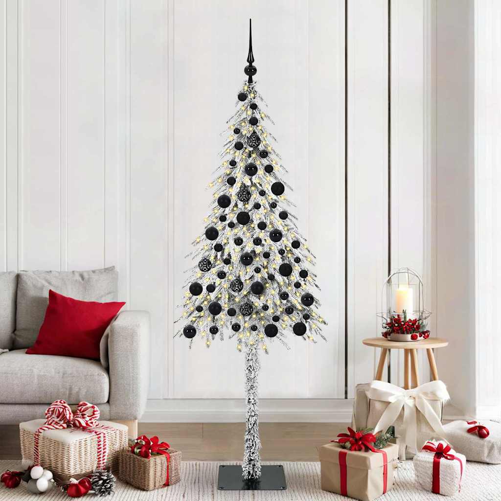 Weihnachtsbaum mit 300 LEDs Weiß 180 cm PE und Stahl
