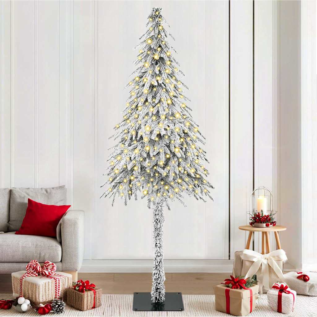 Weihnachtsbaum mit 300 LEDs Weiß 210 cm PE und Stahl