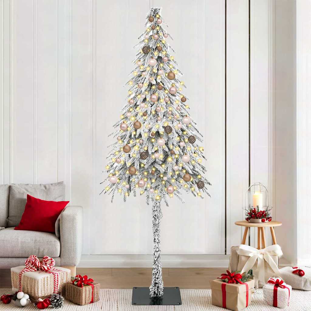 Weihnachtsbaum mit 300 LEDs Weiß 210 cm PE und Stahl