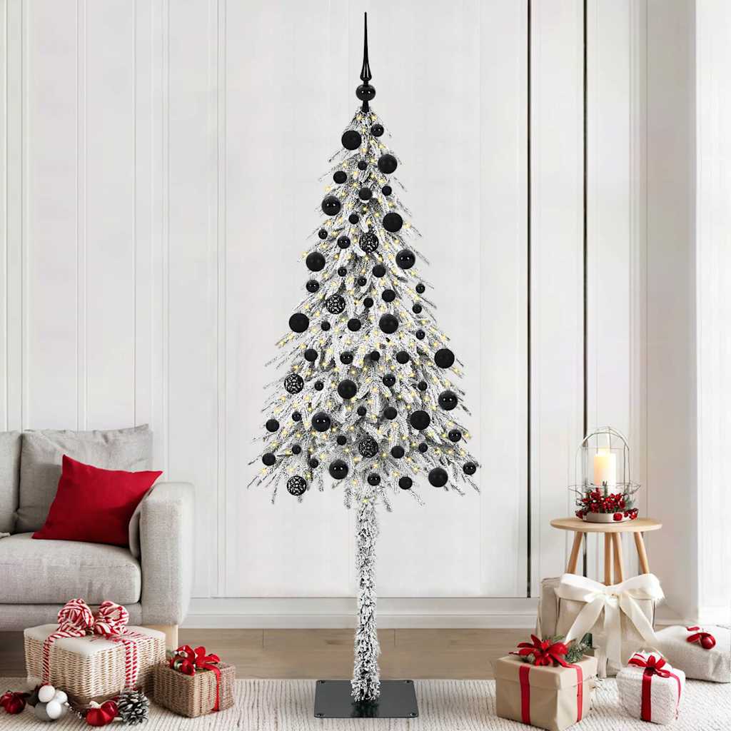 Weihnachtsbaum mit 300 LEDs Weiß 210 cm PE und Stahl