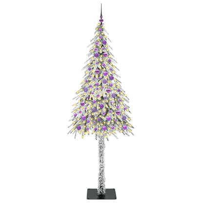 Weihnachtsbaum mit 300 LEDs Weiß 210 cm PE und Stahl