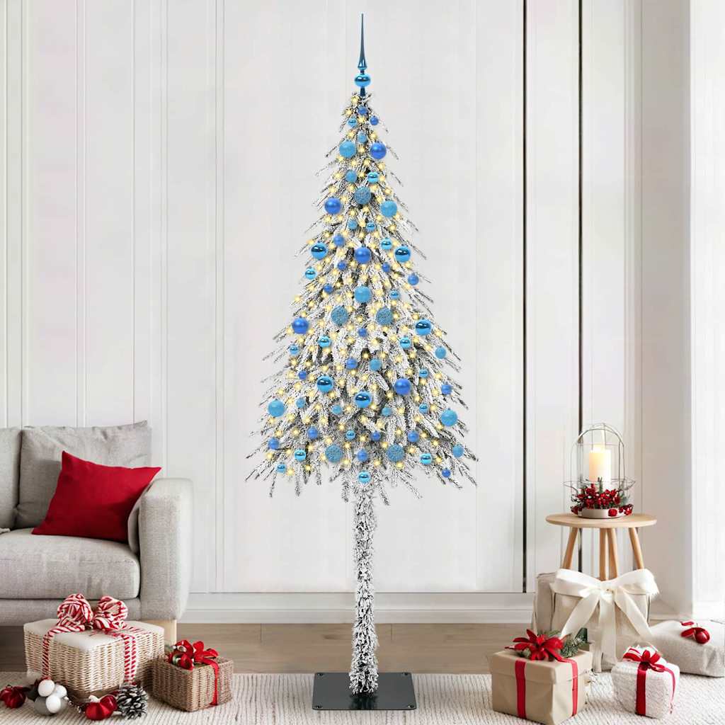 Weihnachtsbaum mit 300 LEDs Weiß 210 cm PE und Stahl