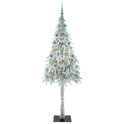 Weihnachtsbaum mit 300 LEDs Weiß 210 cm PE und Stahl