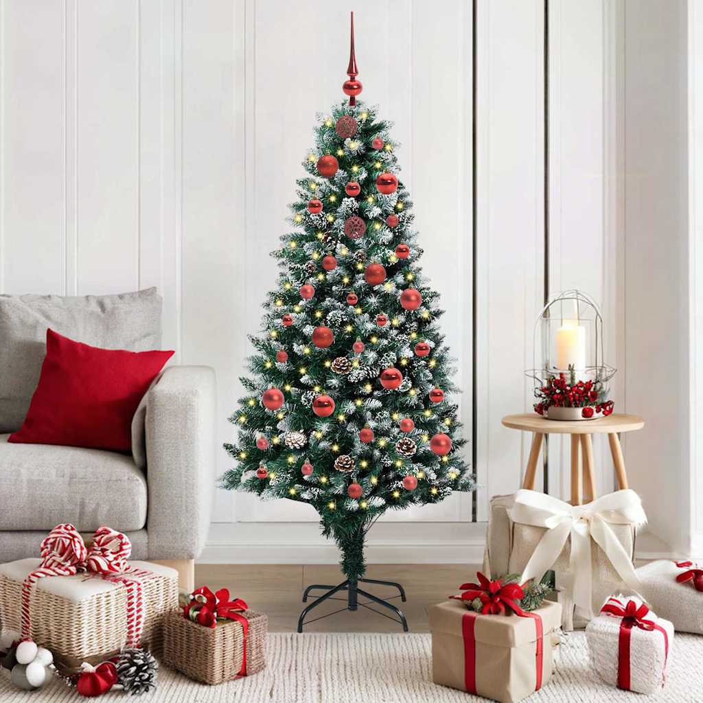 Künstlicher Weihnachtsbaum mit 150 LEDs mit Ständer Grün 150 cm